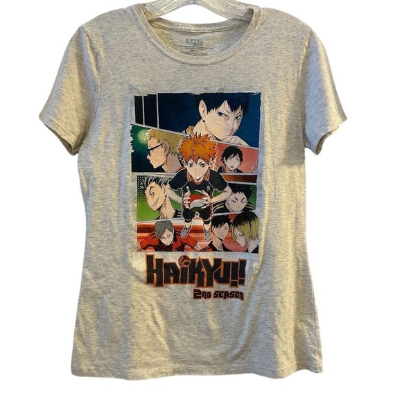 Haikyu!! White S/S T-Shirt Men's Size M Tee Japan Japanese Old Worn Faded - Picture 1 of 5